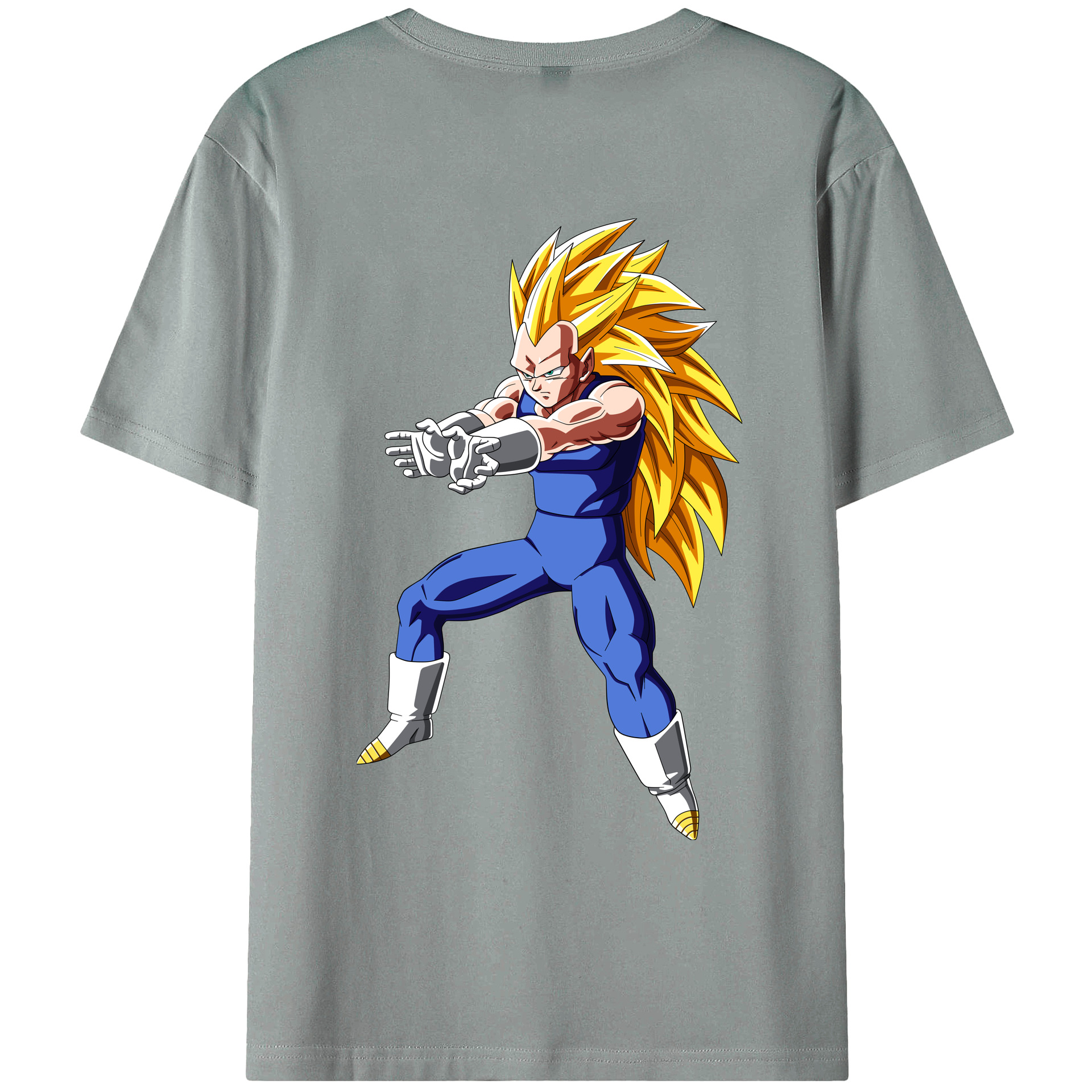 （画像用） ドラゴンボール ベジータ四世（Bejīta Yonsei）DRAGON BALL Vegeta IV 綿100％ メンズ半袖Tシャツ（バックプリント） 通気性